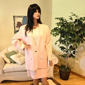 Vintage Evan Picone Woman's Pink Business Suit, 100% Wool, Size 12